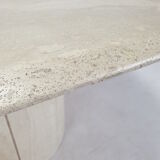 Italian Oval Travertine Coffee Table, 1984