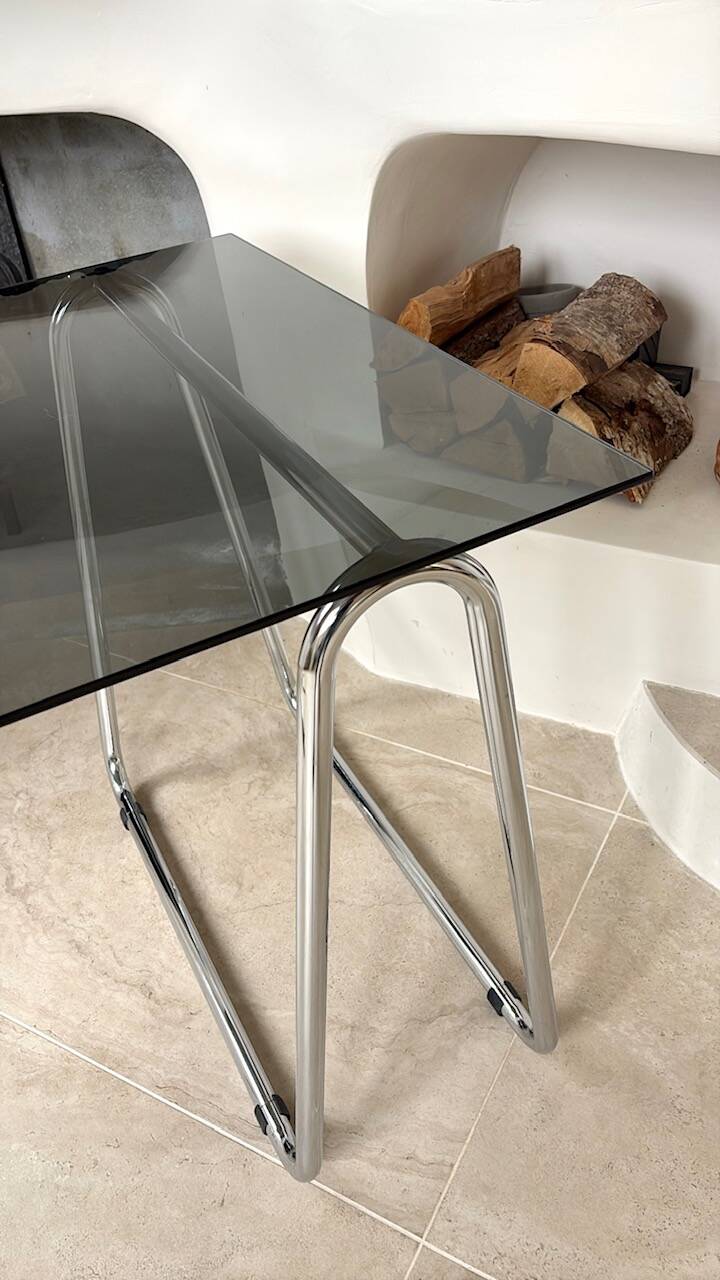 Stainless steel and glass desk