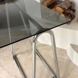 Stainless steel and glass desk