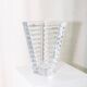 Vase en verre cristal transparent XL Rogaska – bijou vintage italien conique des années 50