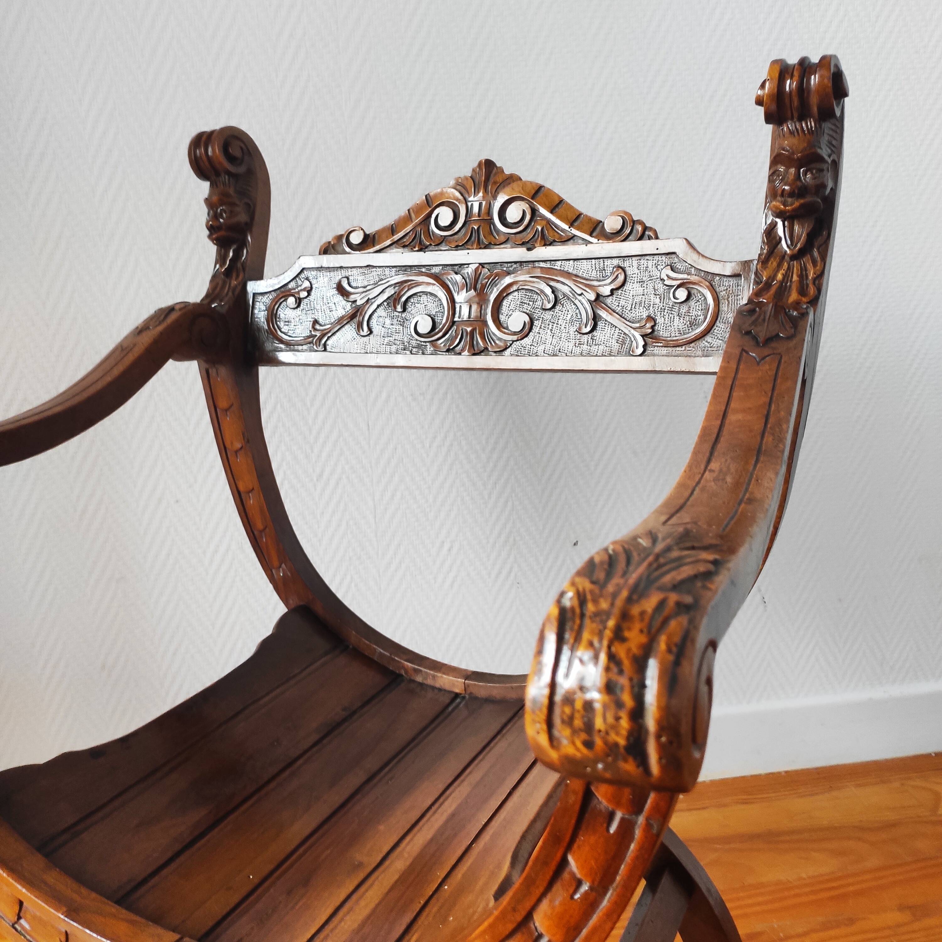 Pair of Dagobert walnut armchairs from the late 19th century