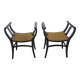 Pair of Gondola stools from the Secession movement in black lacquer, 1910s.