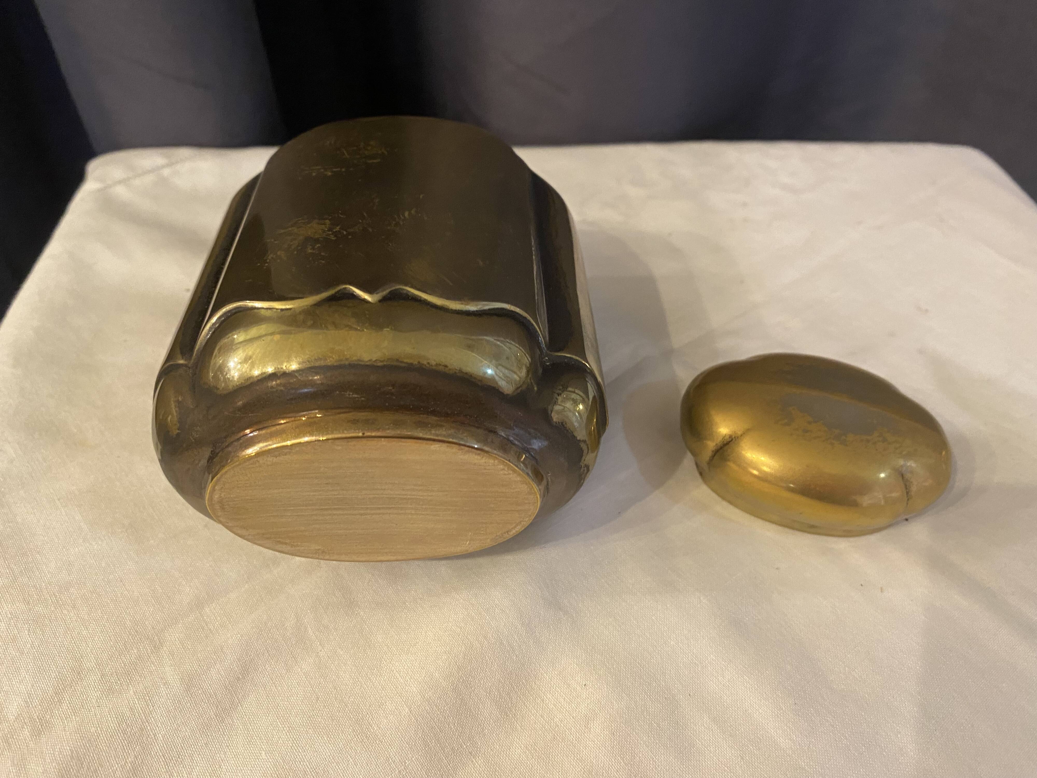 1970s oriental style silver brass bottle