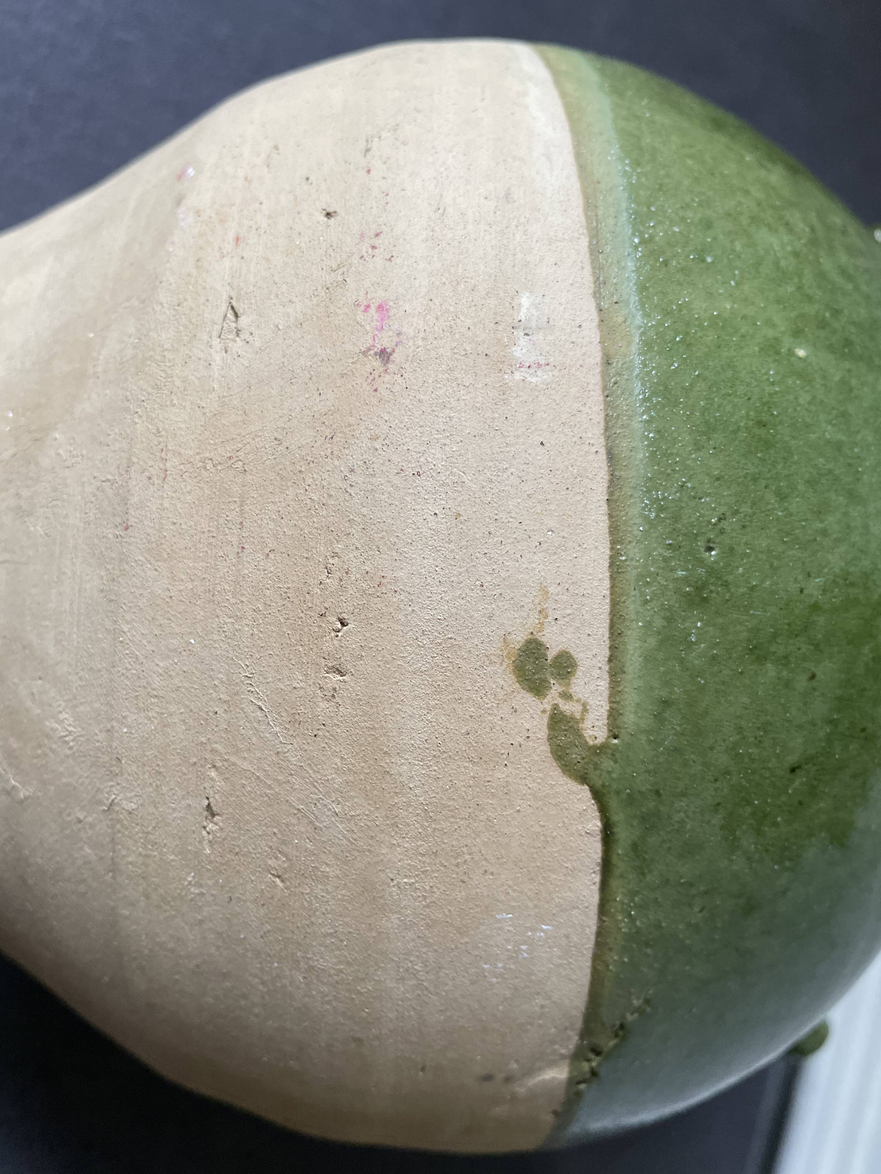 Green terracotta jar