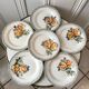 Set of 6 flat plates Digoin Sarreguemines model DIlou years 30-40