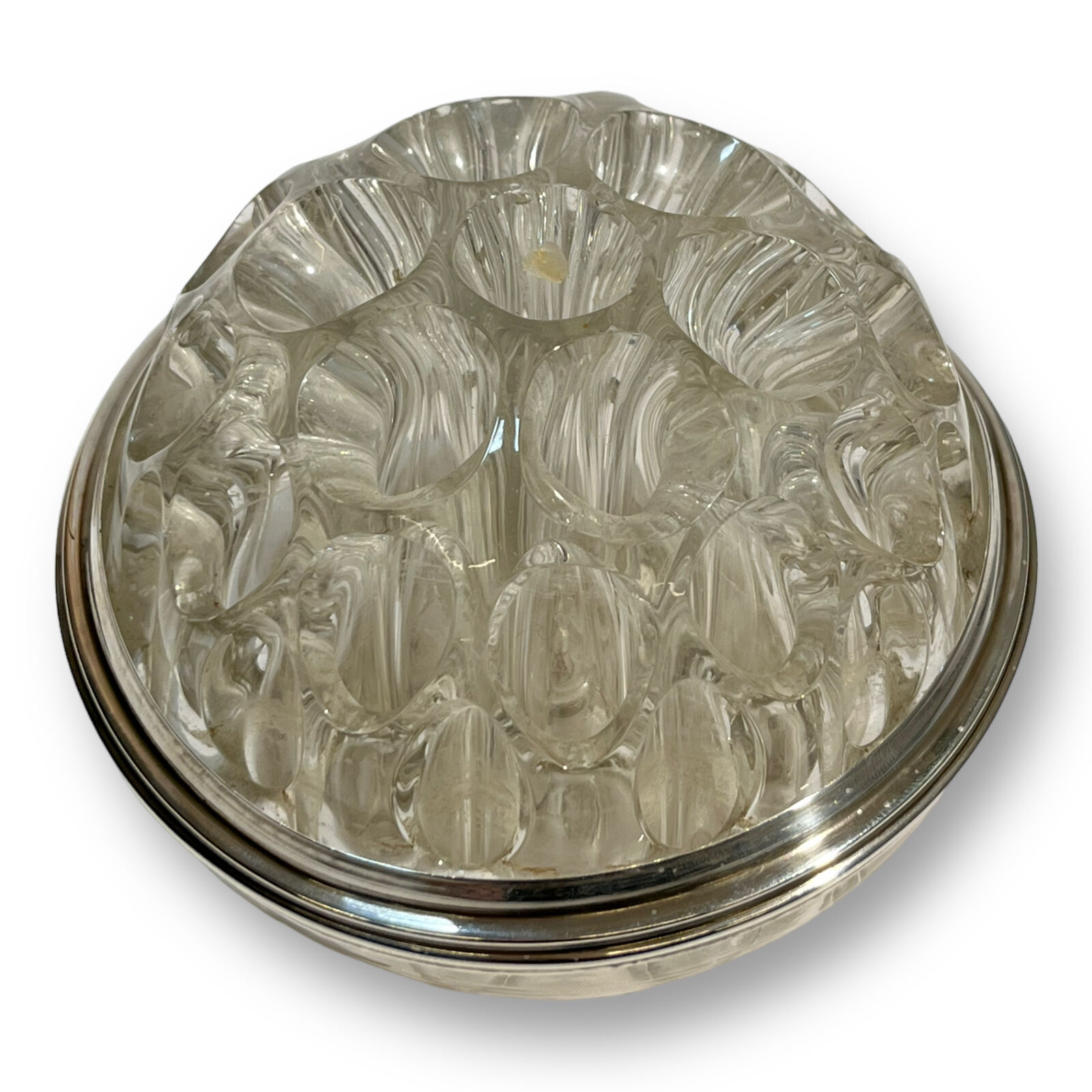 Pique flower in glass and solid silver