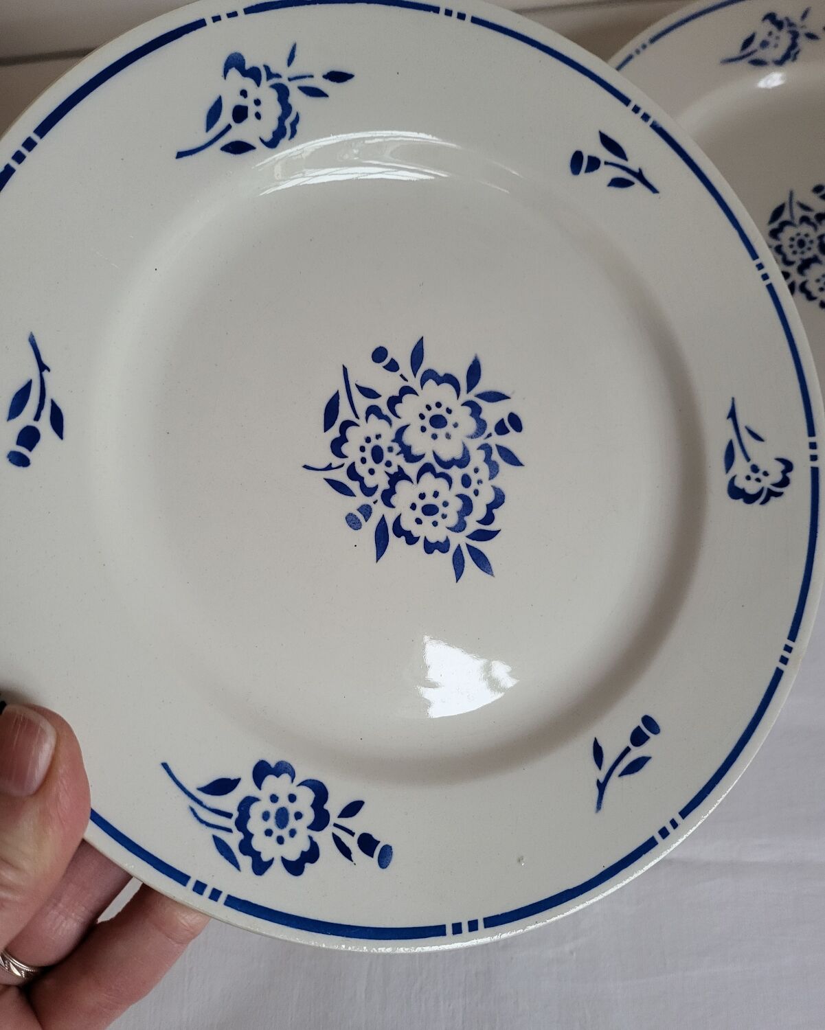 6 Flat Plates in earthenware Moulin des Loups & Hamage model Lucien