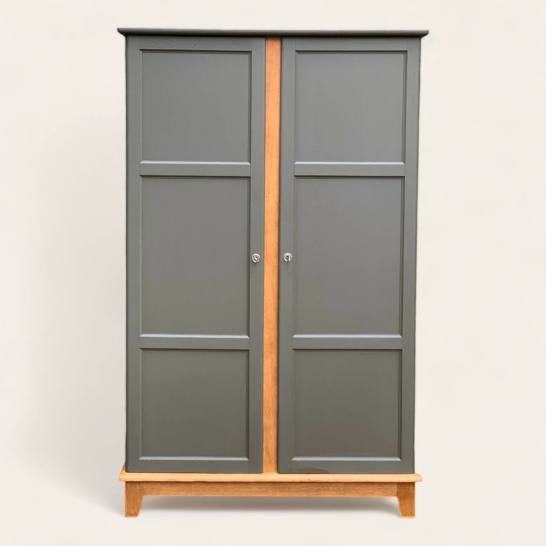Parisian solid oak wardrobe 1960