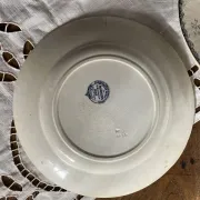 Round ironstone dishes E. Bourgeois Large deposit decorated with violets