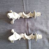 2 porcelain candle holders