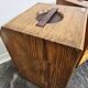 Industrial oak tambour cabinet from the 1930s, portable shape.