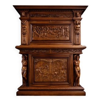 Antique solid wood furniture richly carved, in Renaissance style.