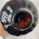 Amber glass candle holder