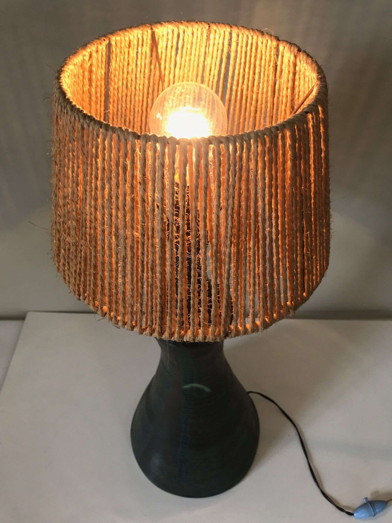 Lamp sandstone ceramic vintage 1960