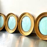 Lot of 4 Antique Oval Gilded Frames  CONVEX glass , each frame 19.5 cm x 15.5 cm