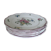 Ensemble de 6 assiettes à dessert Vieux St Amand