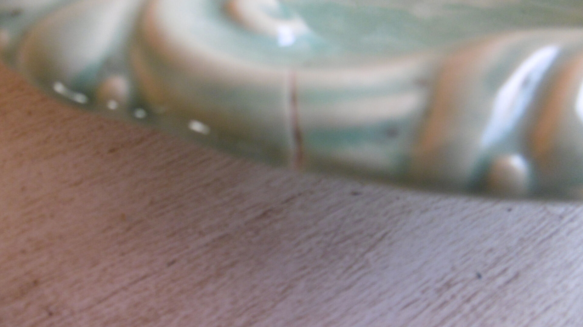 Celadon color serving dish - italian faience