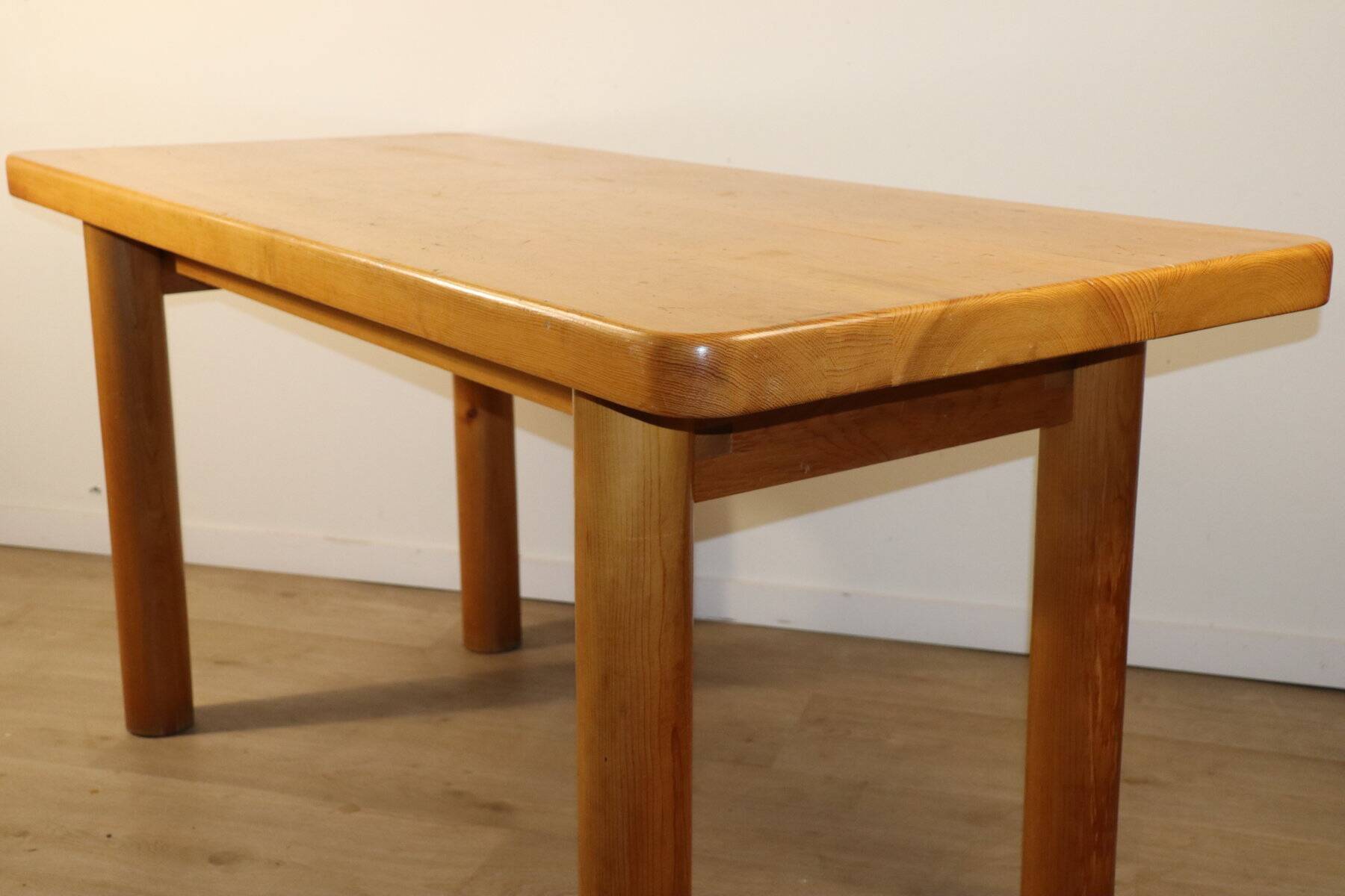 René Martin table in solid pine, modernist, 1960