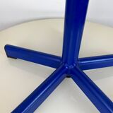 Vintage blue industrial swivel stool 1970