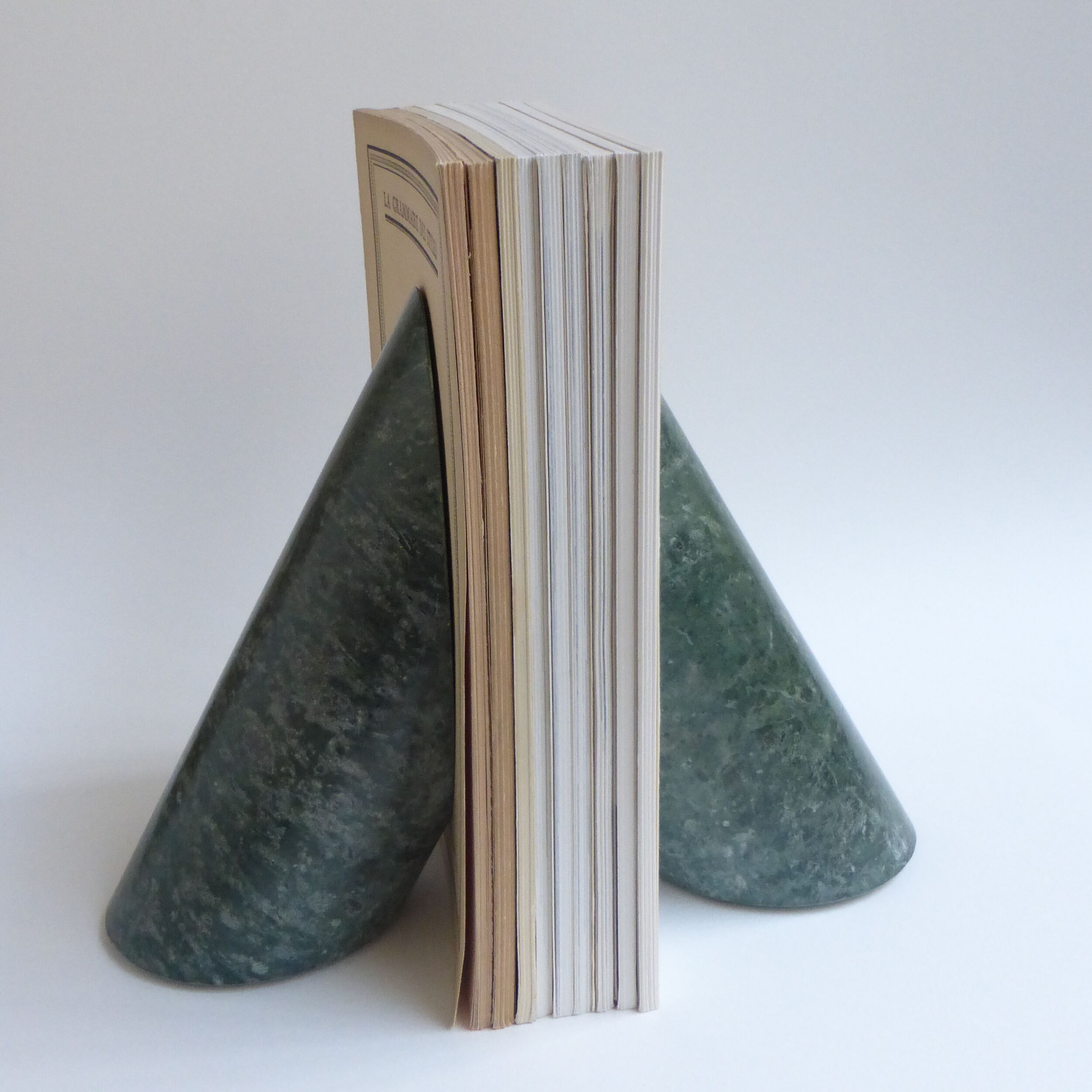 Serpentine marble bookends 1970's
