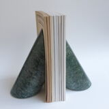 Serpentine marble bookends 1970's