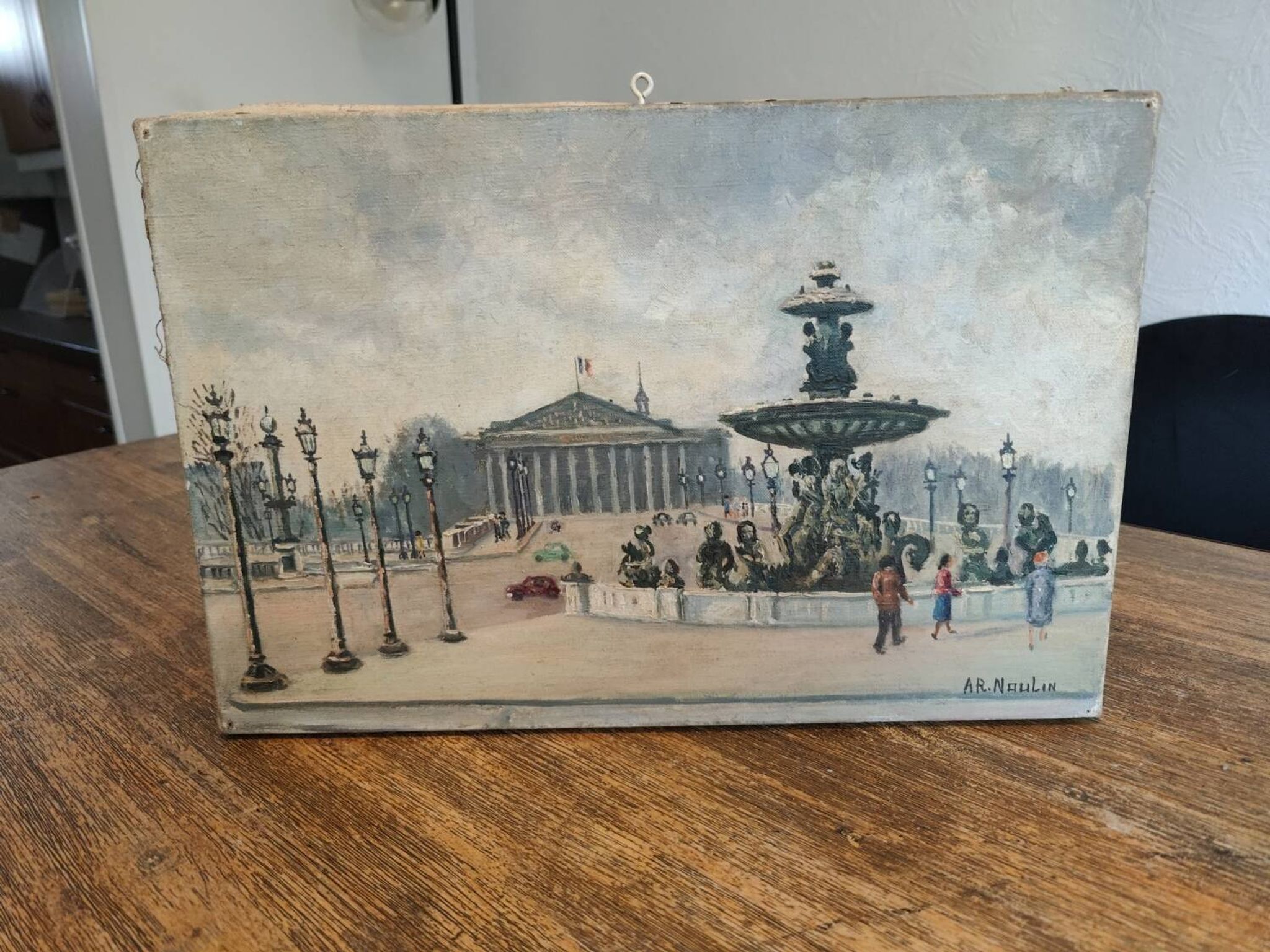 Adrien Raphaël Noulin oil on canvas Naïve/Paris, the Concorde.