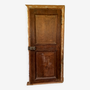 Double-sided passage door in solid oak XX century