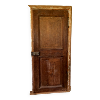 Double-sided passage door in solid oak XX century