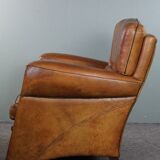Striking modern design armchair made of high-quality sheepskin leather