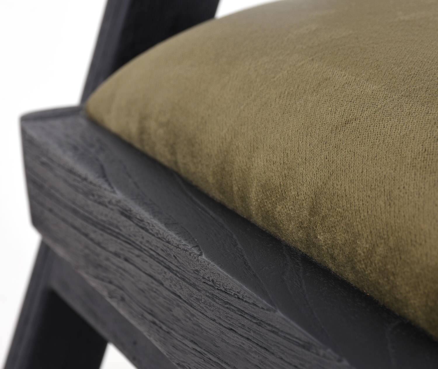 Pair of burnt wood chairs