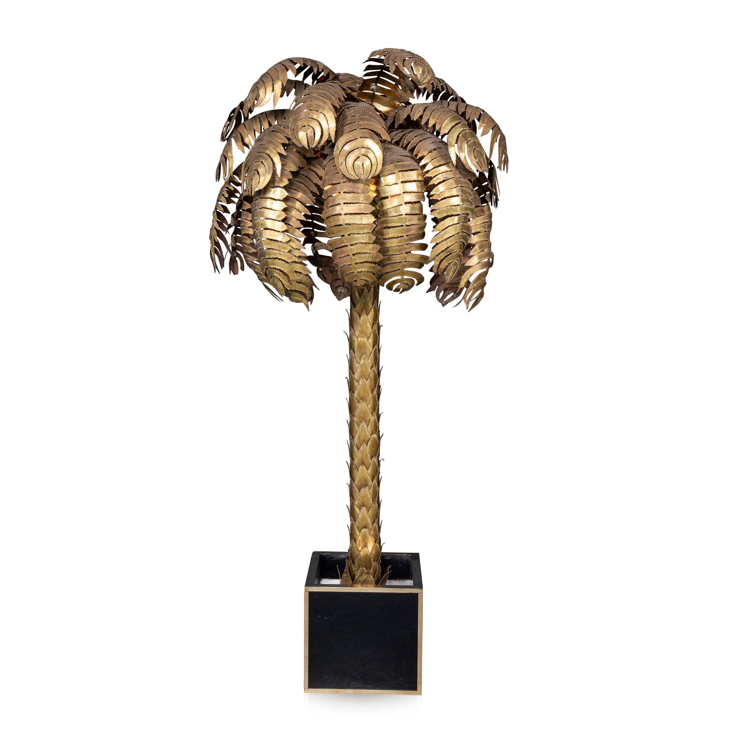 Lampadaire en palmier francaise du xxe siecle, christian techoueyres pour maison jansen