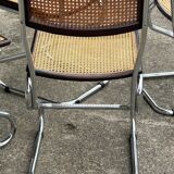 Set of Four Vintage Italian Tubular Chairs Bauhaus Style Marcel Breuer Circa 1970