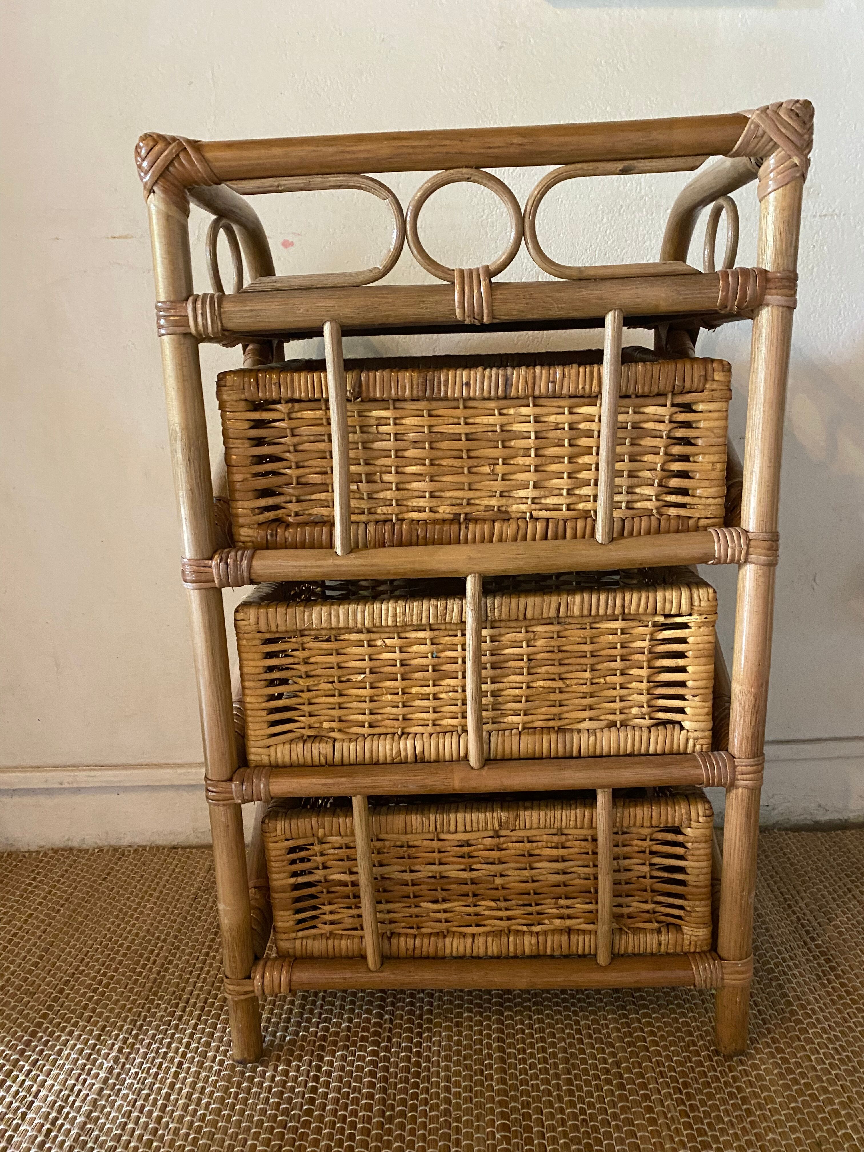 Rattan chest of drawers 3 drawers