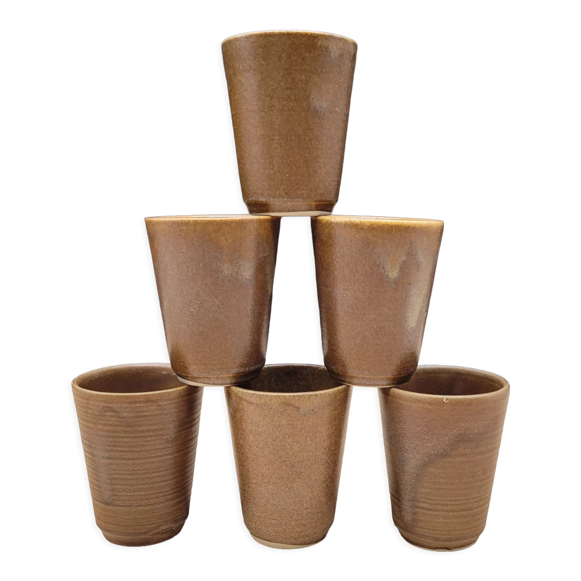Set 6 cups Digoin stoneware