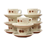 Set of coffee cups Sarreguemines "thistles"