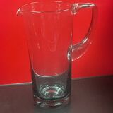 elegant water or orangeade pitcher in smoked glass from the 1970s - 25 cm