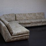 70's Swedish corner sofa with jungle design embroidery