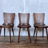 Trio of vintage retro Dove Baumann chairs 1960