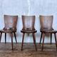 Trio of vintage retro Dove Baumann chairs 1960