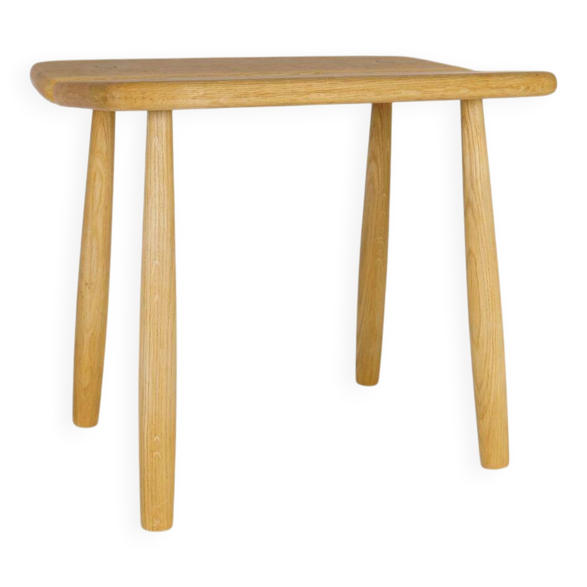 Sculptural mid-century stool in solid oak by Carl Gustaf Boulogner, Sweden, 1950s.