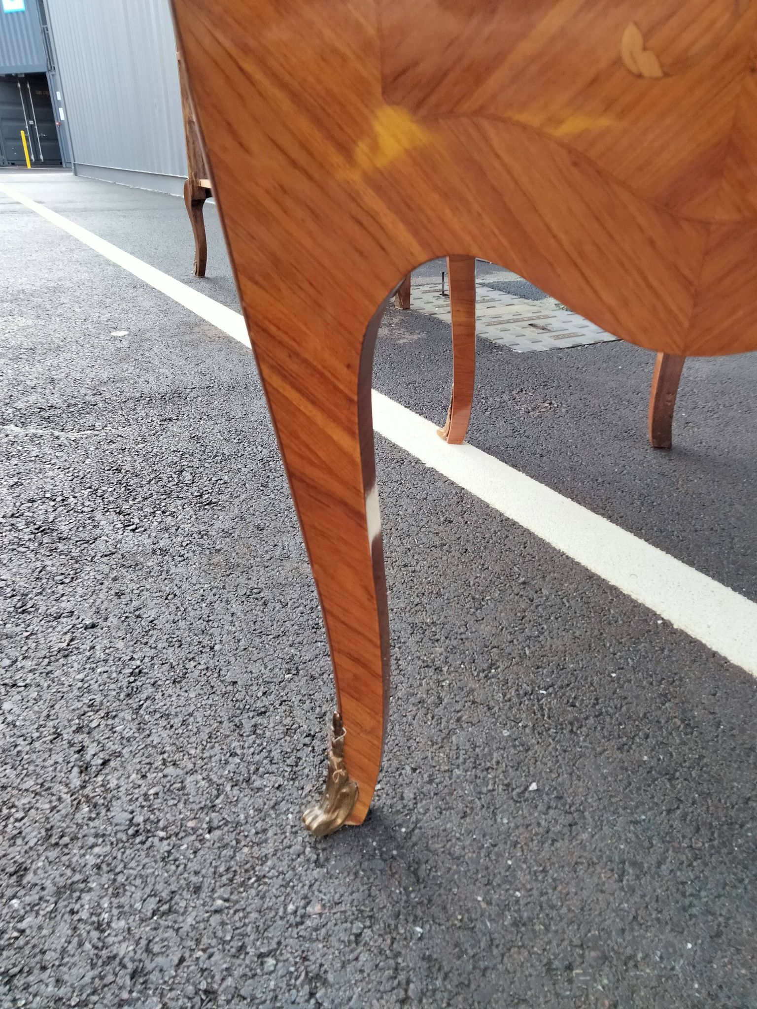 Commode ancien Louis XV marqueterie plateau marbre