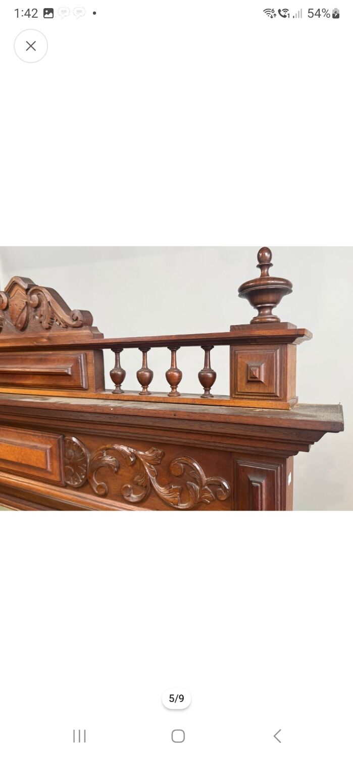 Wooden mirror in Neo-Henri II style, 20th century.