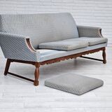 1970s, Danish 3 seater sofa, original good condition, velour, oak wood.