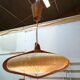 Sisal Ufo pendant lamp and vintage teak by Temde Leuchten