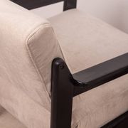 Pair of vintage 80's armchairs in wood and fabric italian design