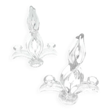 2 Candle holders "Fleur de Lys" – Cristal Art Vannes France – 1960