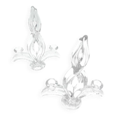 2 Bougeoirs  "Fleur de Lys" – Cristal Art Vannes France – 1960