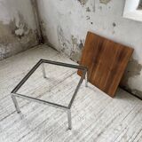 Modernist walnut and chrome coffee table