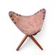 2 x matching vintage tooled leather tripod chair / camp chair