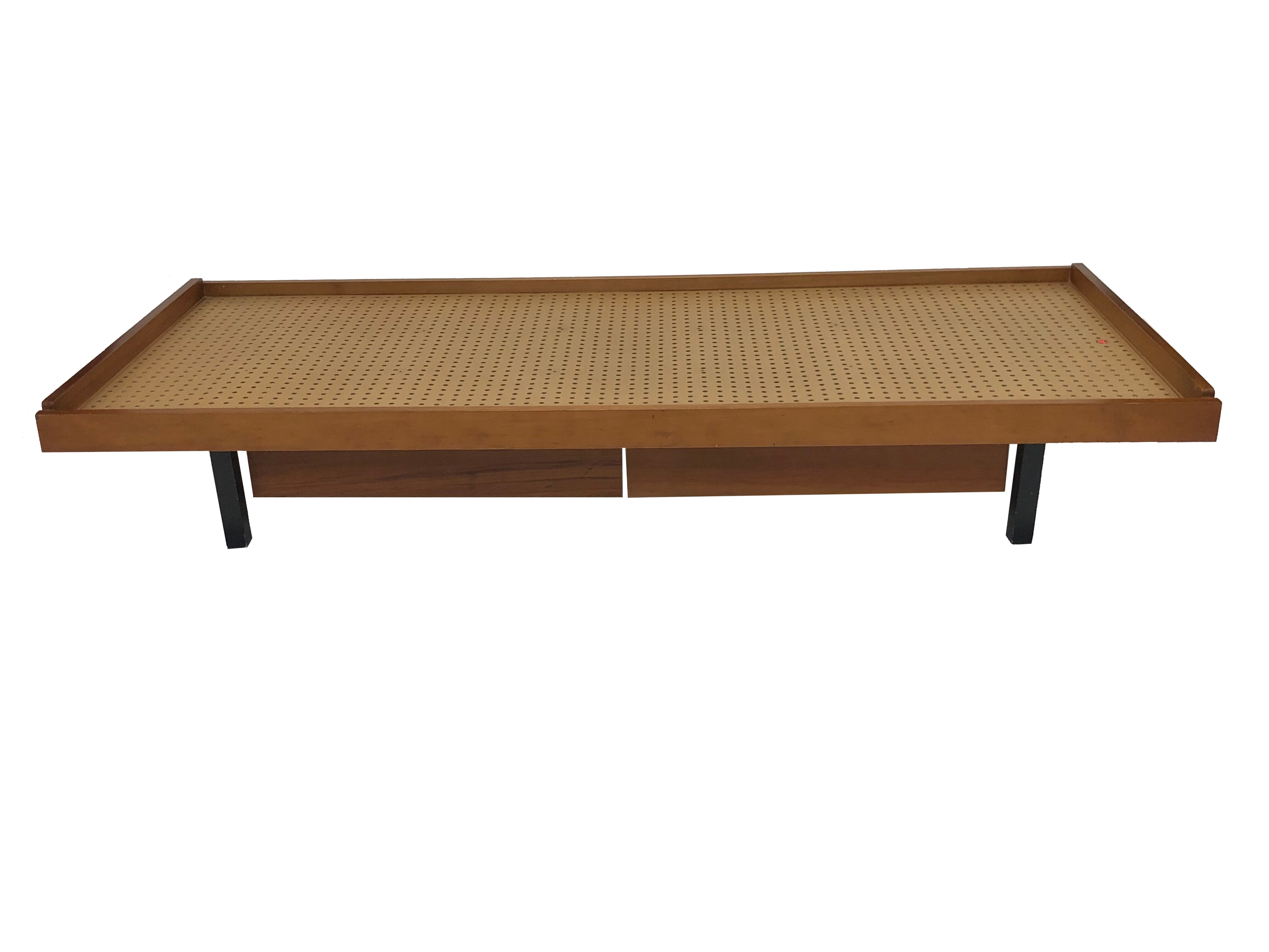 Vintage wooden bed with drawers, Netherlands, 1960